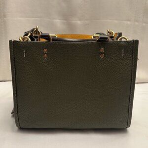 Vintage Coach Rogue Bag - Pewter Green with Brown Handles